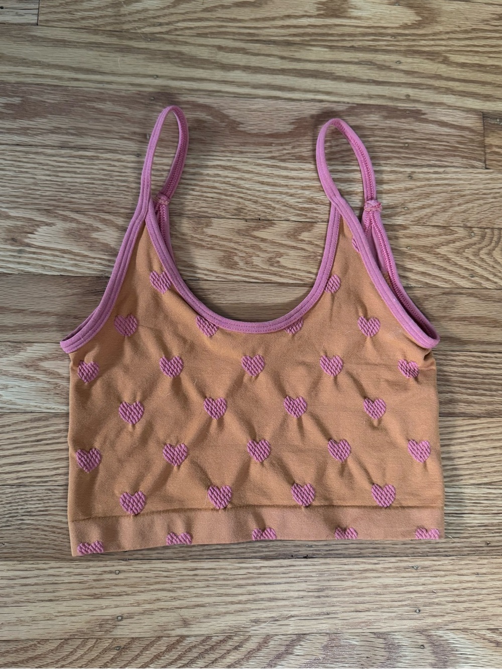 Urban Orange & Pink Heart cropped tank